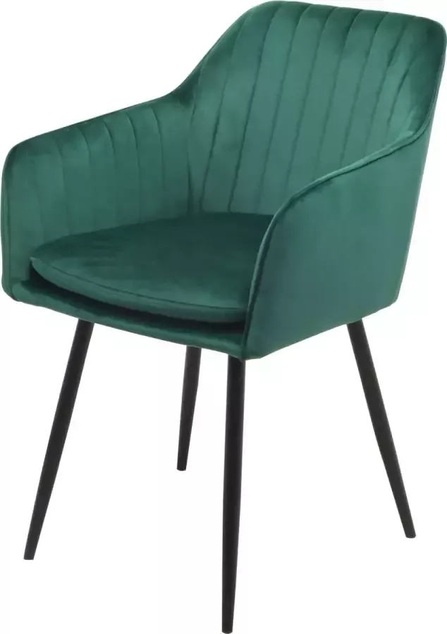 Meubelgoedkoop Velvet eetkamerstoel met armleuning Barcelona (groen) eetkamerstoel stoel met armleuningen velvet stoel eetkamerstoelen met armleuning