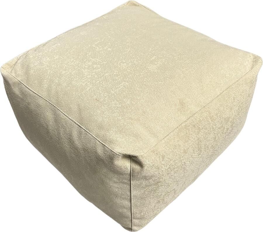 Meubelhal Handgemaakte Fluwelen Poef 55x55x30 cm Luxe Crème Voetenbank Elegant en Comfortabel
