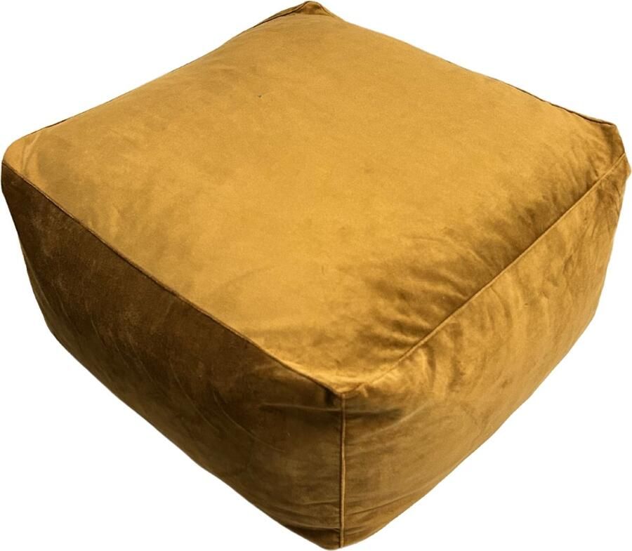 Meubelhal Handgemaakte Fluwelen Poef 55x55x30 cm Warm Bruin Voetenbank Luxe en Comfort voor Woonkamer en Slaapkamer