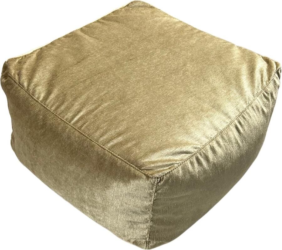 Meubelhal Handgemaakte Poef 55x55x30 cm Luxe Fluwelen Voetenbank in Gouden Oker Elegant en Comfortabel voor Woonkamer en Slaapkamer