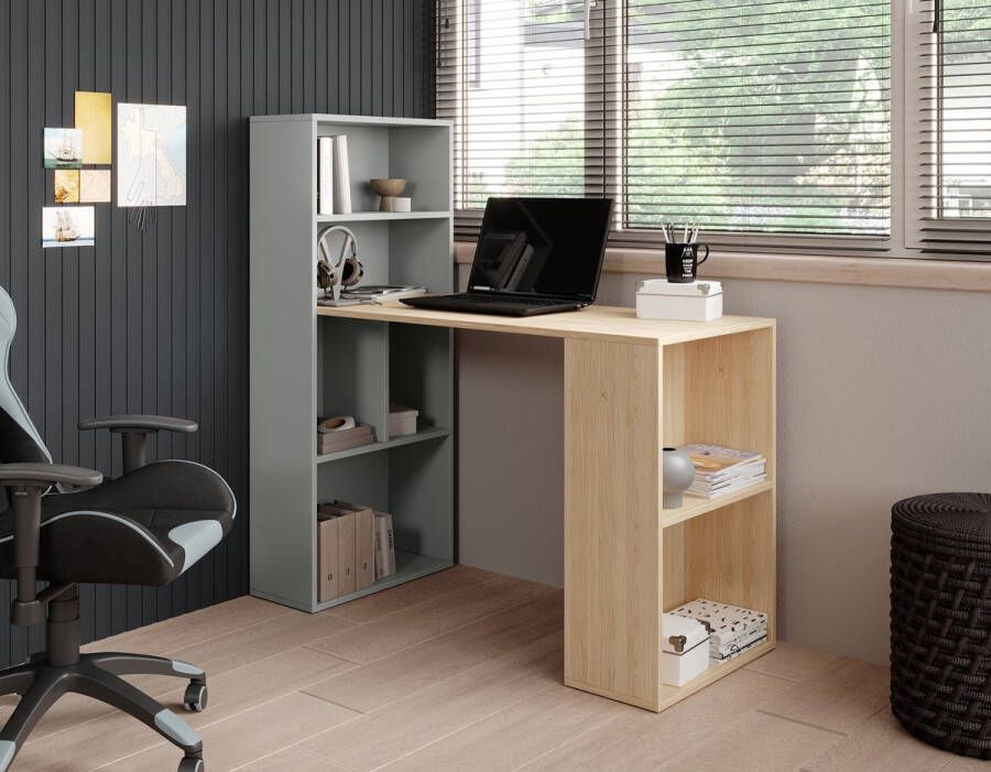 MEUBELLA Bureau Ward Eiken Grijs 120 cm - Foto 2