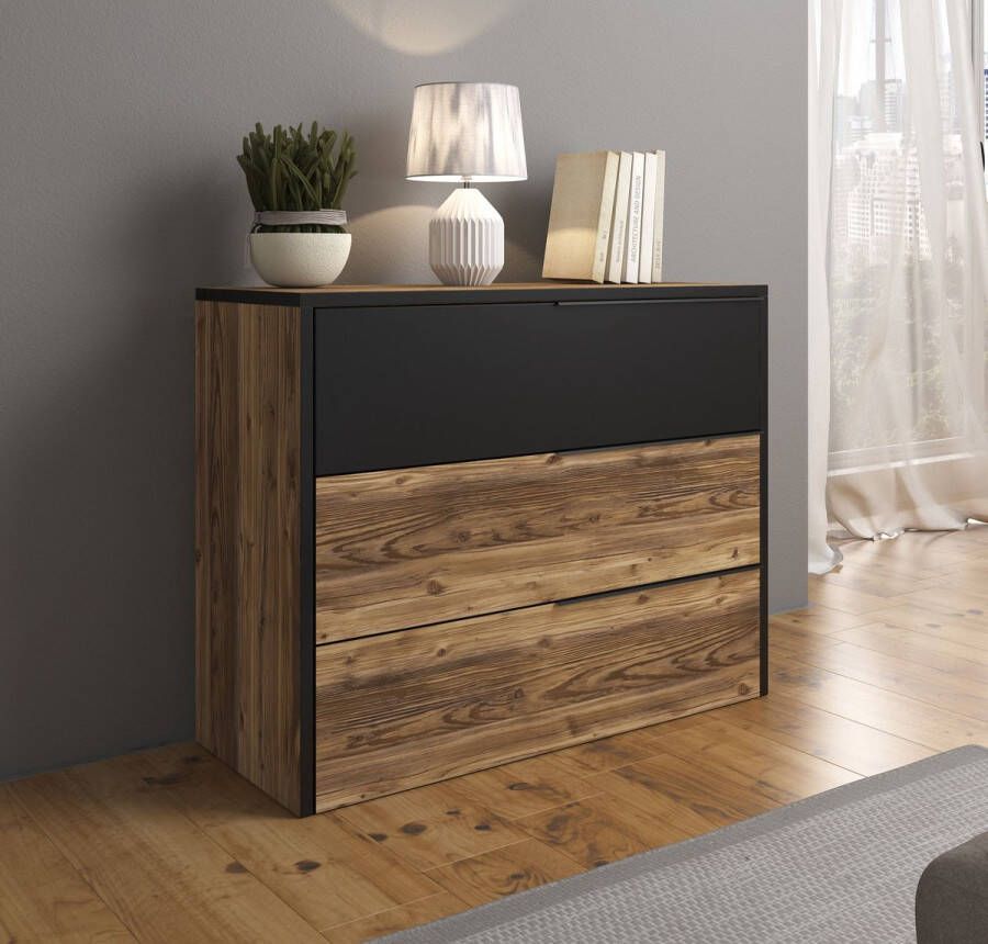 MEUBELLA Commode Jacob Zwart Eiken 100 cm