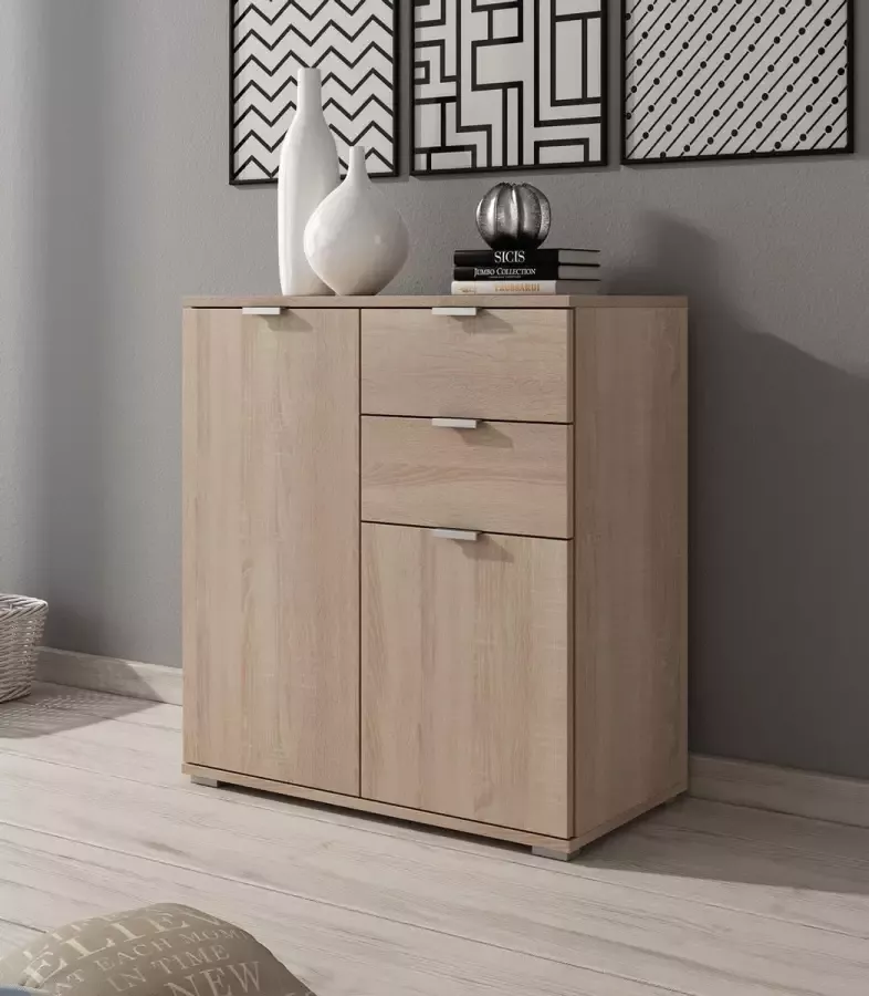 MEUBELLA Dressoir Adita 4 Licht eiken 71 cm