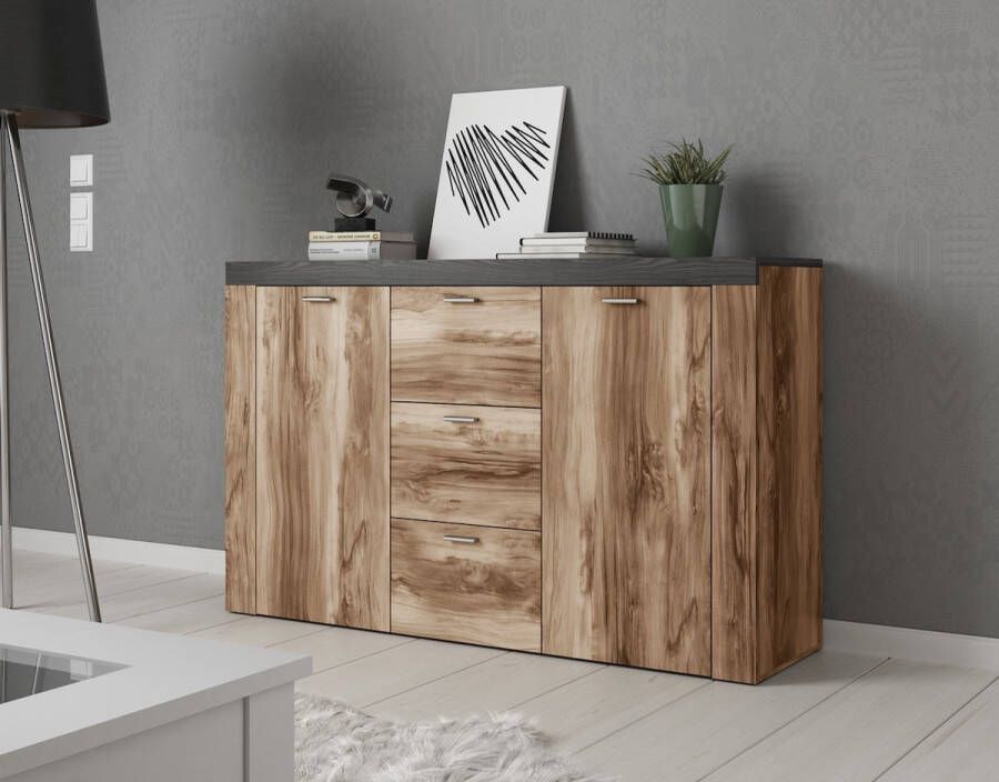 MEUBELLA Dressoir Adore Eiken Grijs 146 cm ACTIE