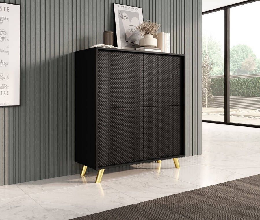 Meubella Dressoir Adriano Zwart 100 cm - Foto 2