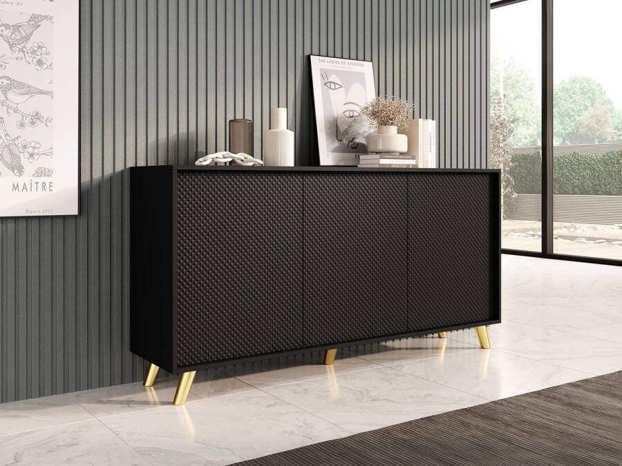 Meubella Dressoir Adriano Zwart 160 cm - Foto 2