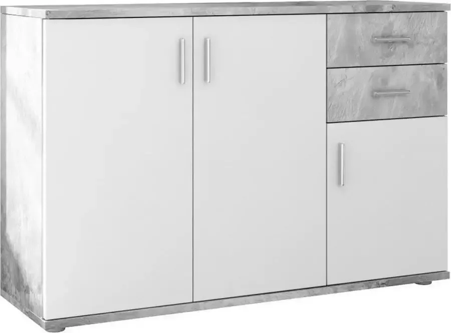 MEUBELLA Dressoir Albury Grijs Wit 120 cm