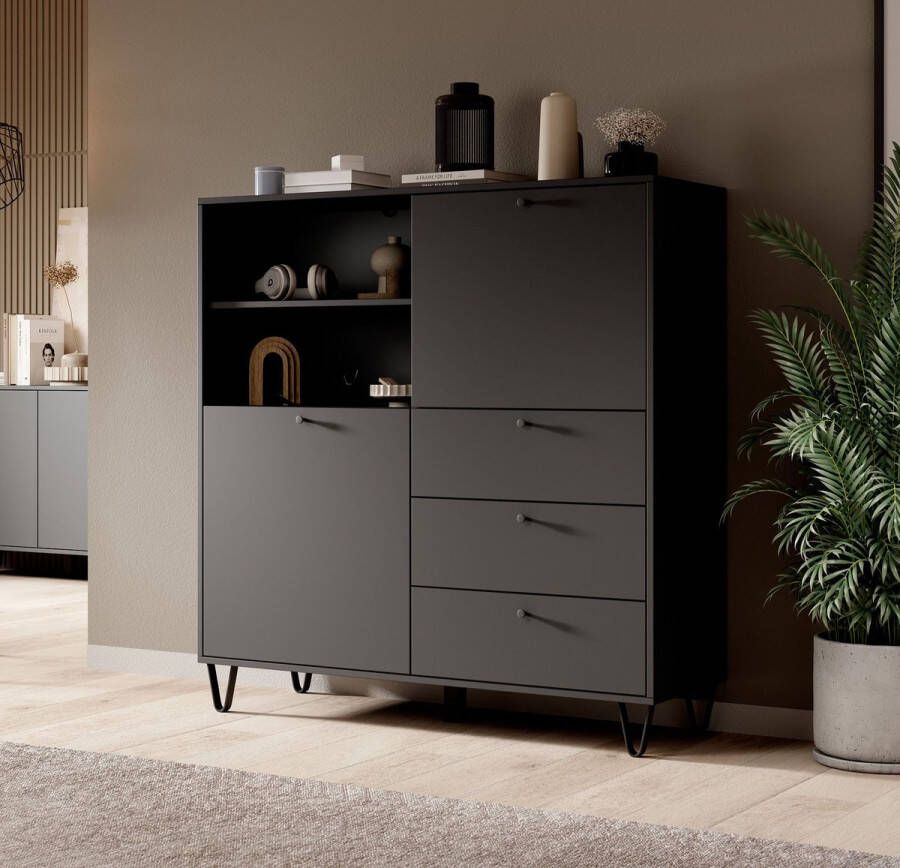 Meubella Dressoir Apula Antraciet 124 cm Met lades - Foto 3