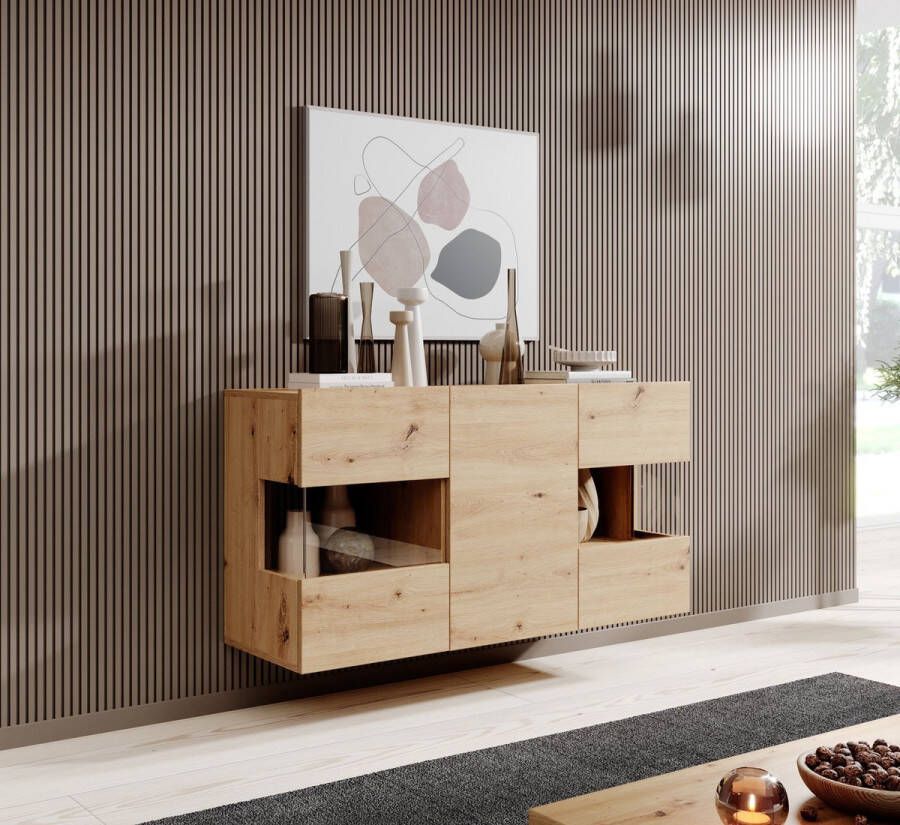 MEUBELLA Dressoir Asilento Eiken 120 cm