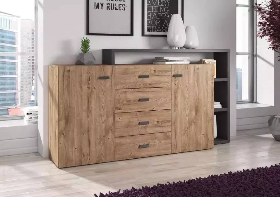 Meubella Dressoir Bello Eiken Antraciet 180 cm - Foto 2