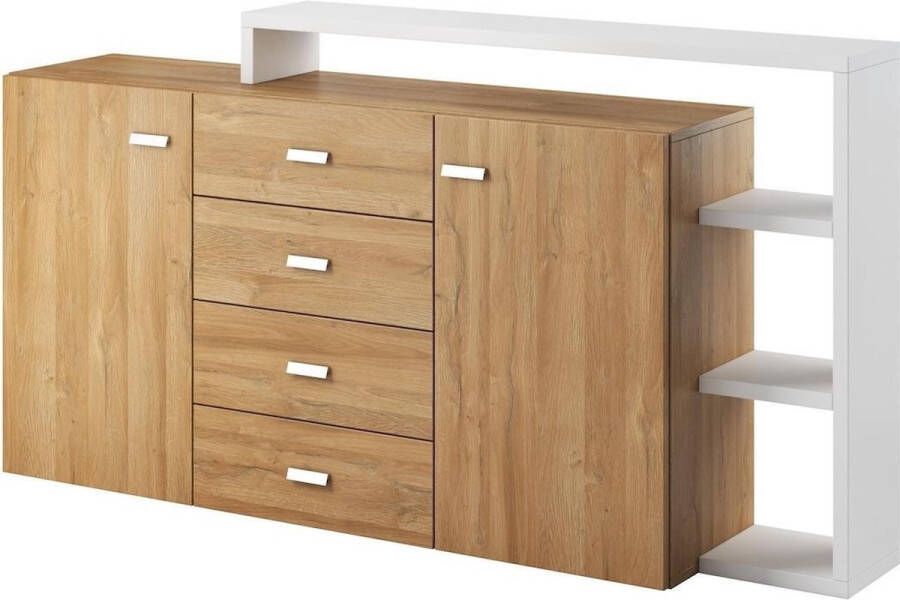 MEUBELLA Dressoir Bello Eiken Wit 180 cm