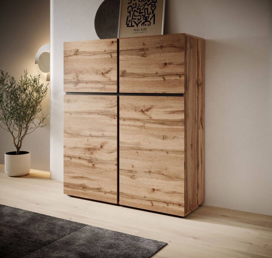 Meubella Dressoir Cainan Eiken Zwart 119 cm Hoog - Foto 2