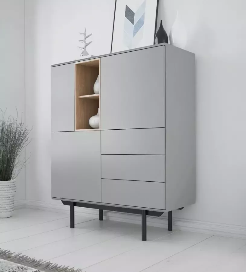 Meubella Dressoir Iris Grijs Eiken 100 cm - Foto 2