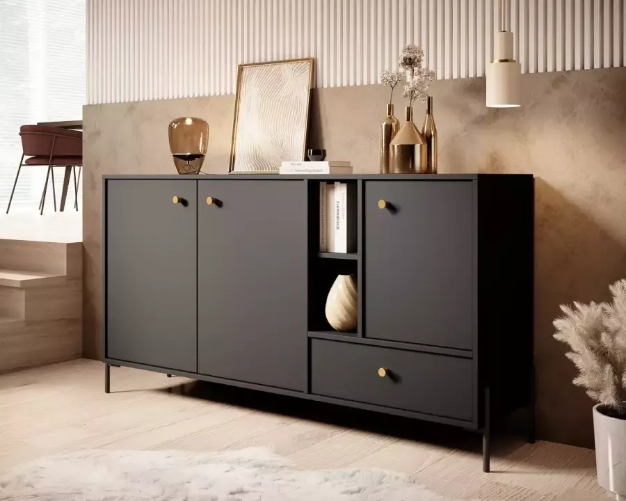 MEUBELLA Dressoir Novo Antraciet 156 5 cm