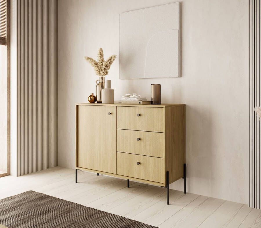 Meubella Dressoir Solid Eiken 107 cm - Foto 2