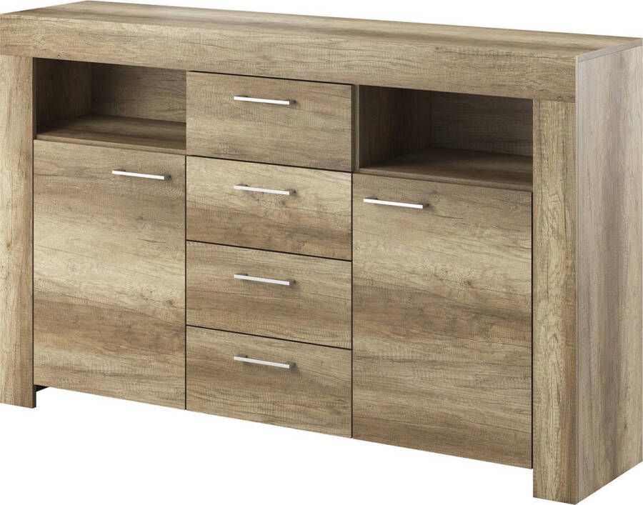 Meubella Dressoir Sonia 155 Grijs eiken