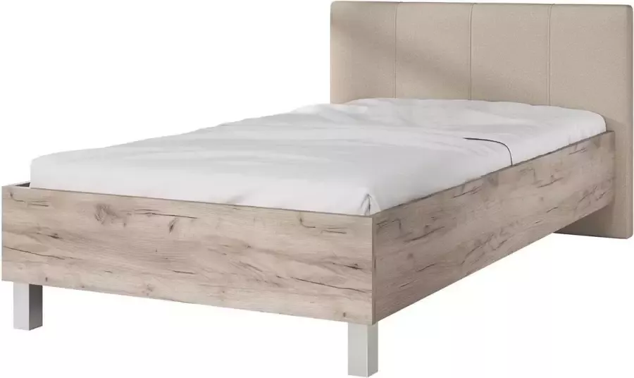 MEUBELLA Eenpersoonsbed Cassie Licht eiken Beige 120x200 cm