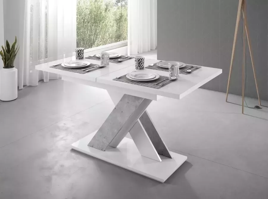 Meubella Eetkamertafel Bari Mat wit Betonlook - Foto 2