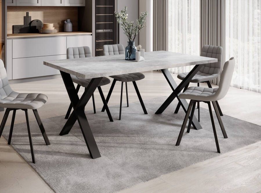 MEUBELLA Eetkamertafel Berry Betonlook 160 cm - Foto 2