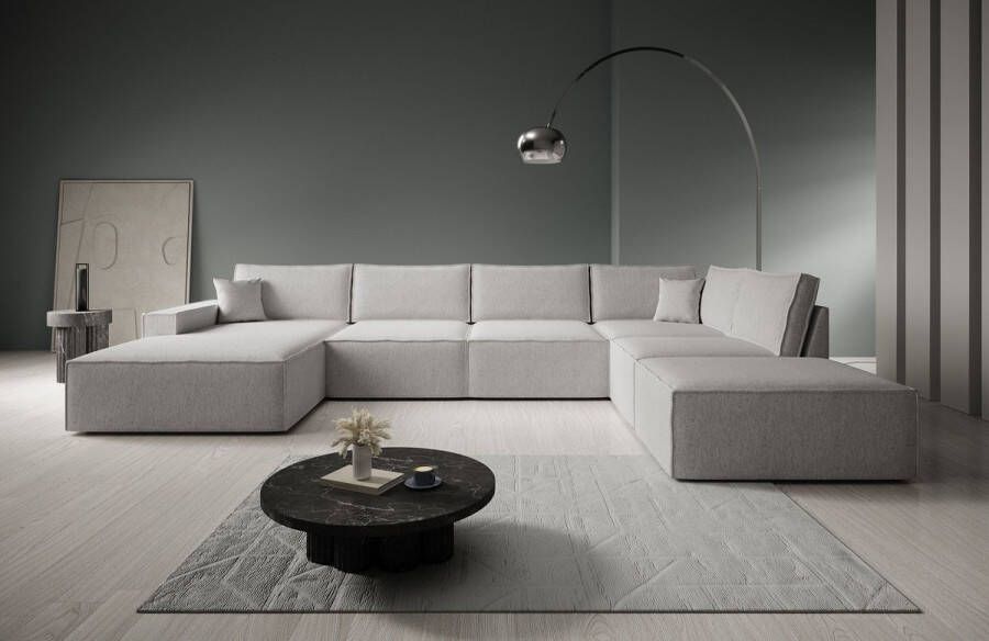 MEUBELLA Hoekbank Manolo Grijs Stof Links