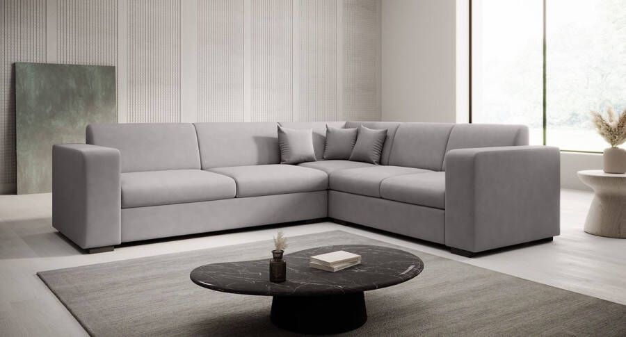 MEUBELLA Hoekbank Santana Lichtgrijs Stof Rechts
