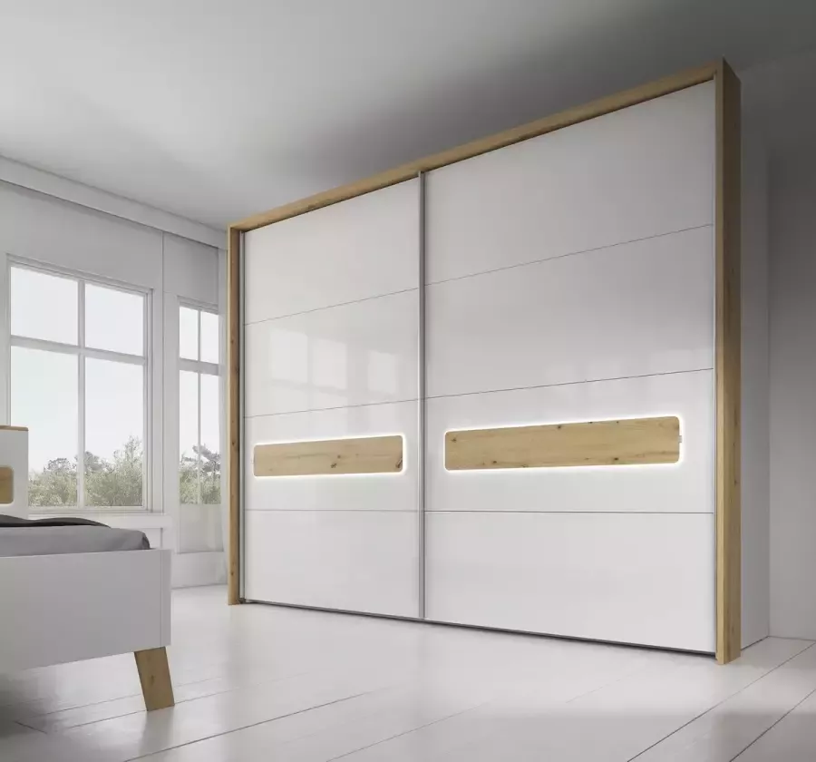 MEUBELLA Kledingkast Orion Wit Eiken 270 cm