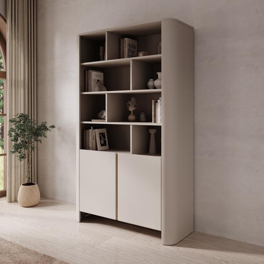 MEUBELLA Barbados Boekenkast Beige 103x39x170 cm