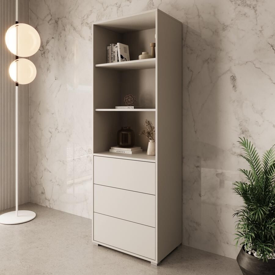 MEUBELLA Boekenkast Gideon Beige 60 cm