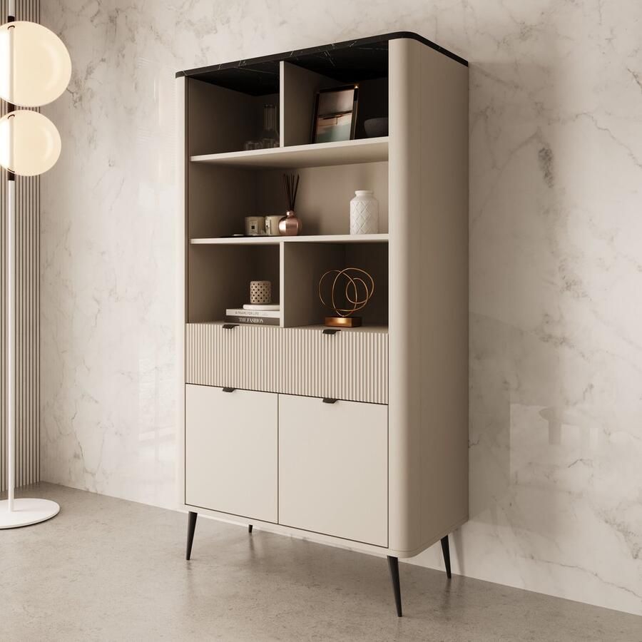 MEUBELLA Boekenkast Mace Beige 90 cm