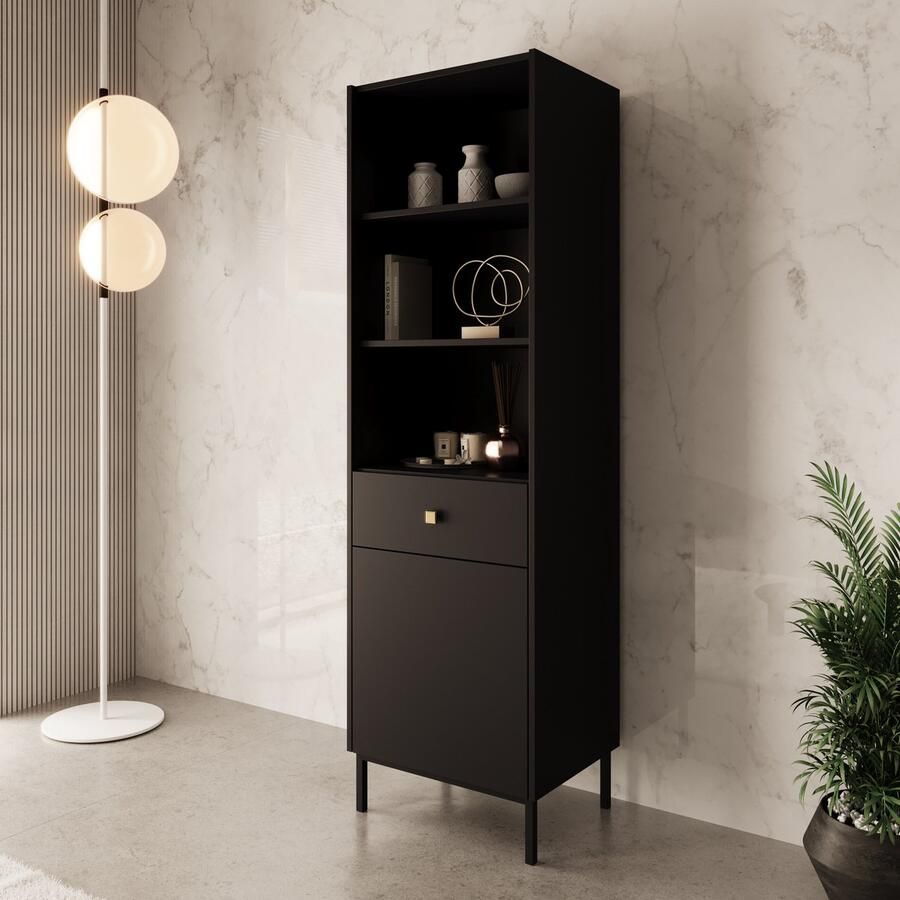 MEUBELLA Boekenkast Norment Zwart 54 cm