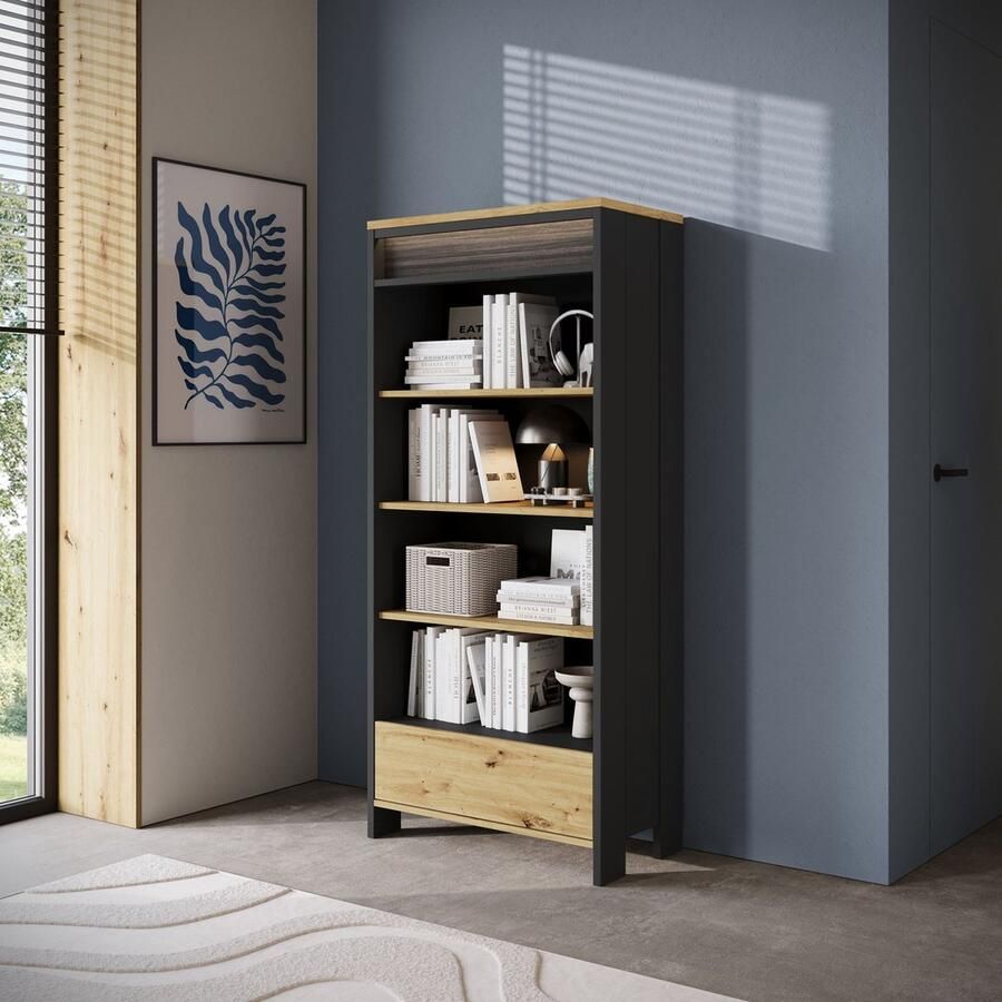 MEUBELLA Boekenkast Stratosphere Eiken 72 cm