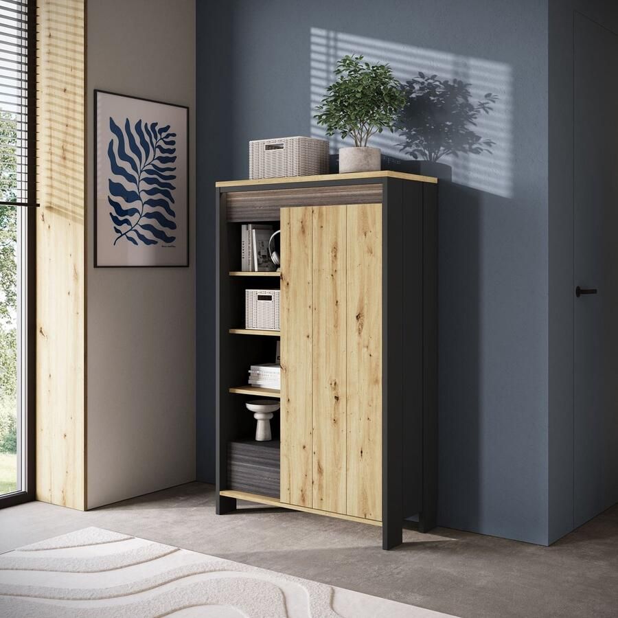 MEUBELLA Boekenkast Stratosphere Eiken 87 cm