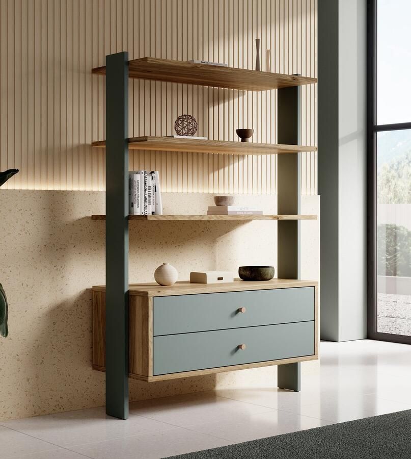 MEUBELLA Boekenkast Wally Groen 104 cm