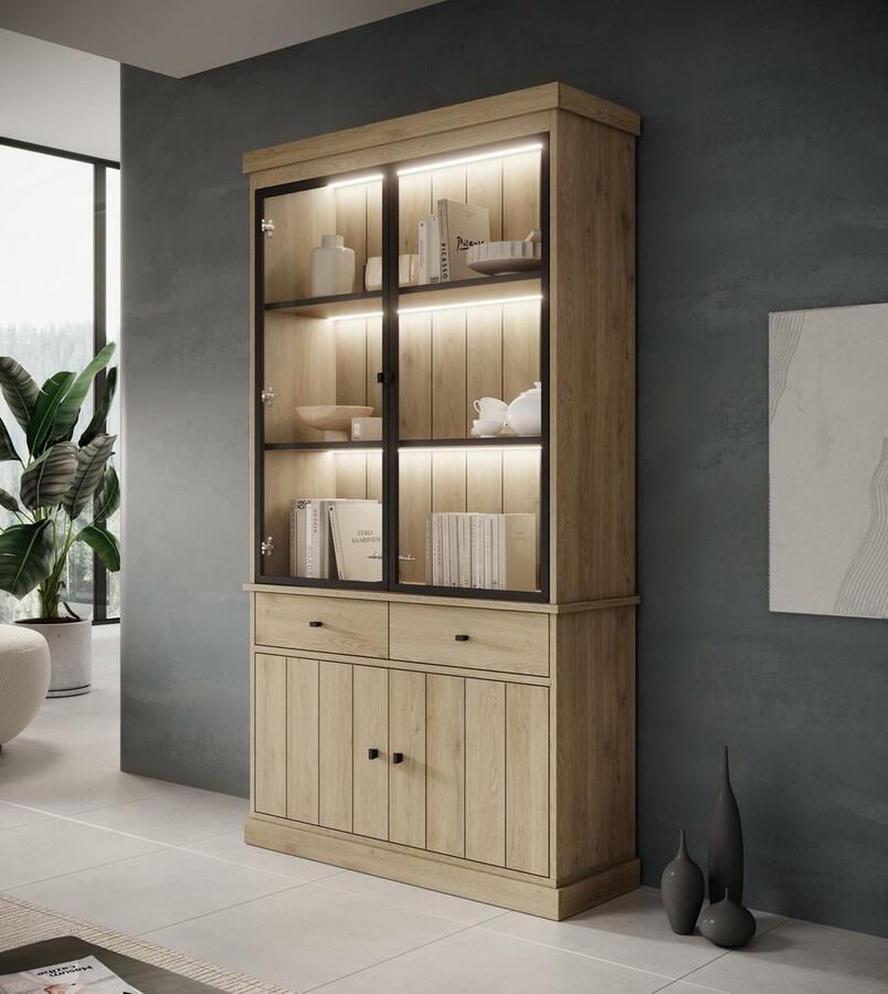 MEUBELLA Buffetkast Vince 1 Eiken 124 cm