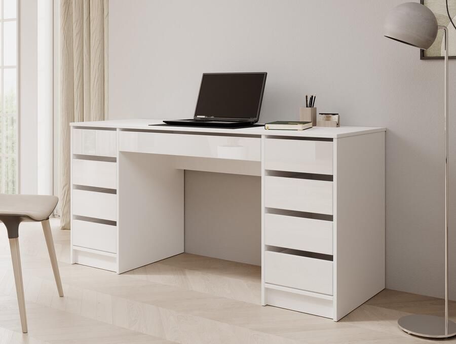 MEUBELLA Bureau Avio 2 Wit hoogglans 154 cm