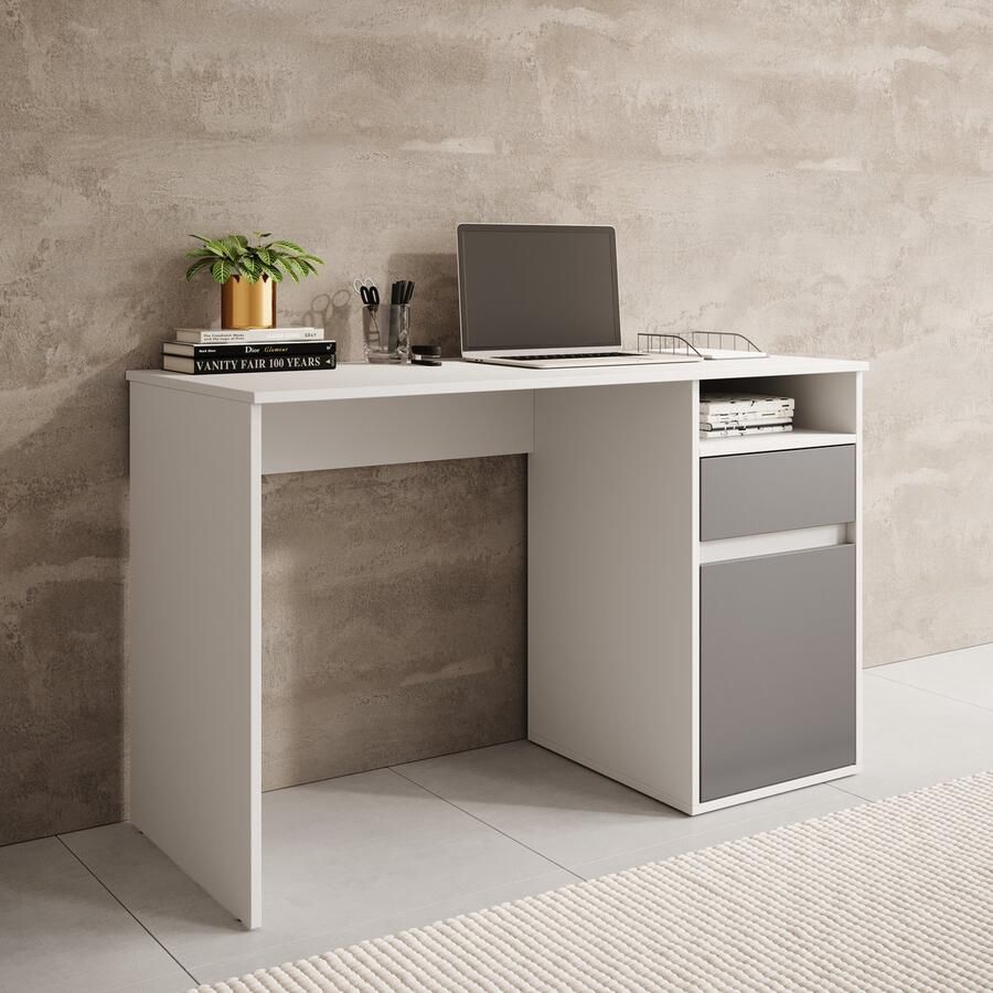 MEUBELLA Bureau Babot Wit 3 120 cm ACTIE