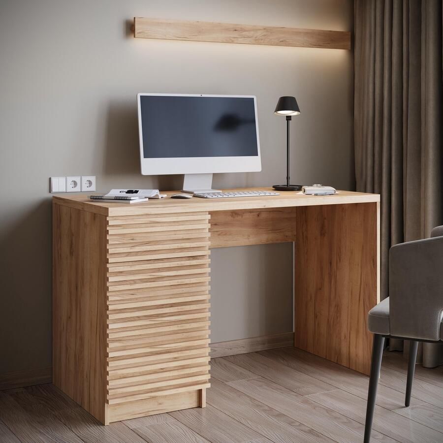 MEUBELLA Bureau Bergamo Eiken 120 cm ACTIE
