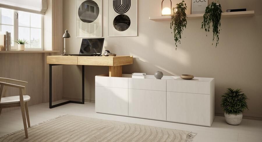 MEUBELLA Bureau Floren Eiken 2 lades