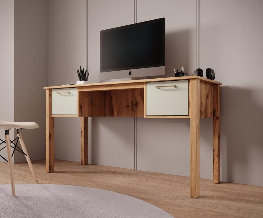 MEUBELLA Bureau Isaac Eiken 138 cm ACTIE