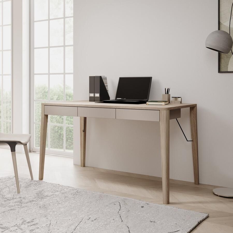 MEUBELLA Bureau Mazar Licht eiken 139 cm