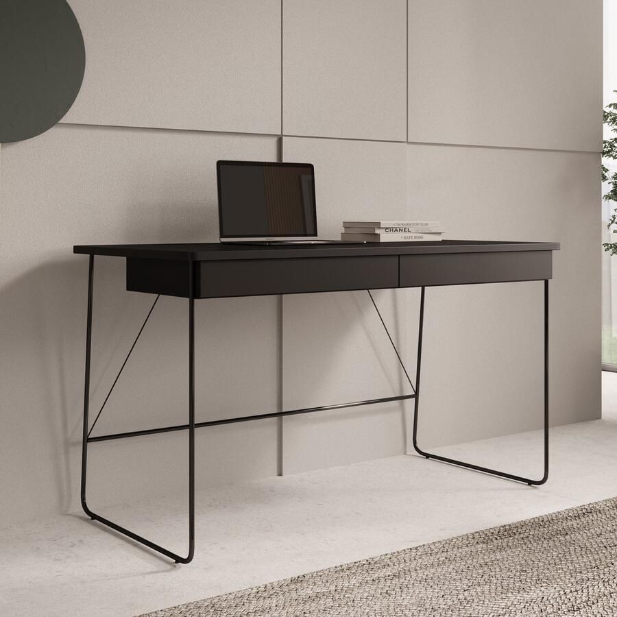 Meubella Bureau Medea Zwart 135 cm