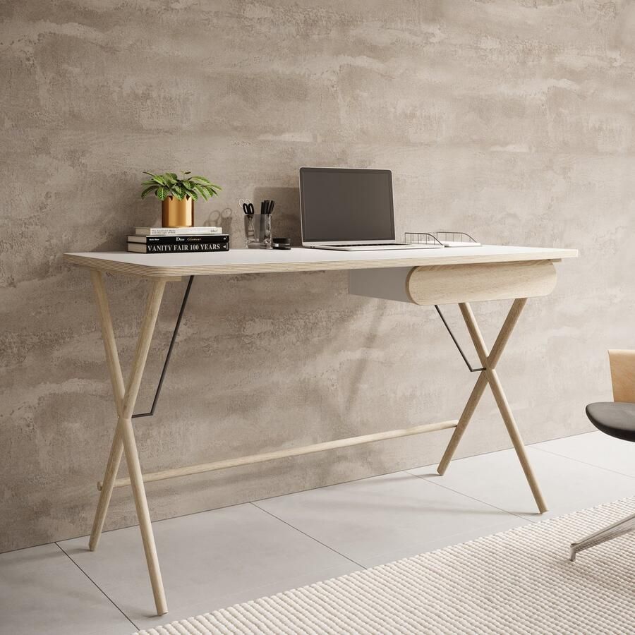 MEUBELLA Bureau Moron Licht eiken 135 cm