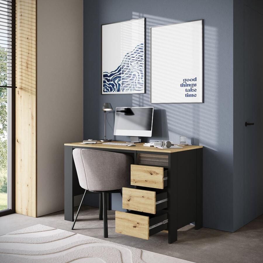 MEUBELLA Bureau Stratosphere Eiken 122 cm - Foto 2