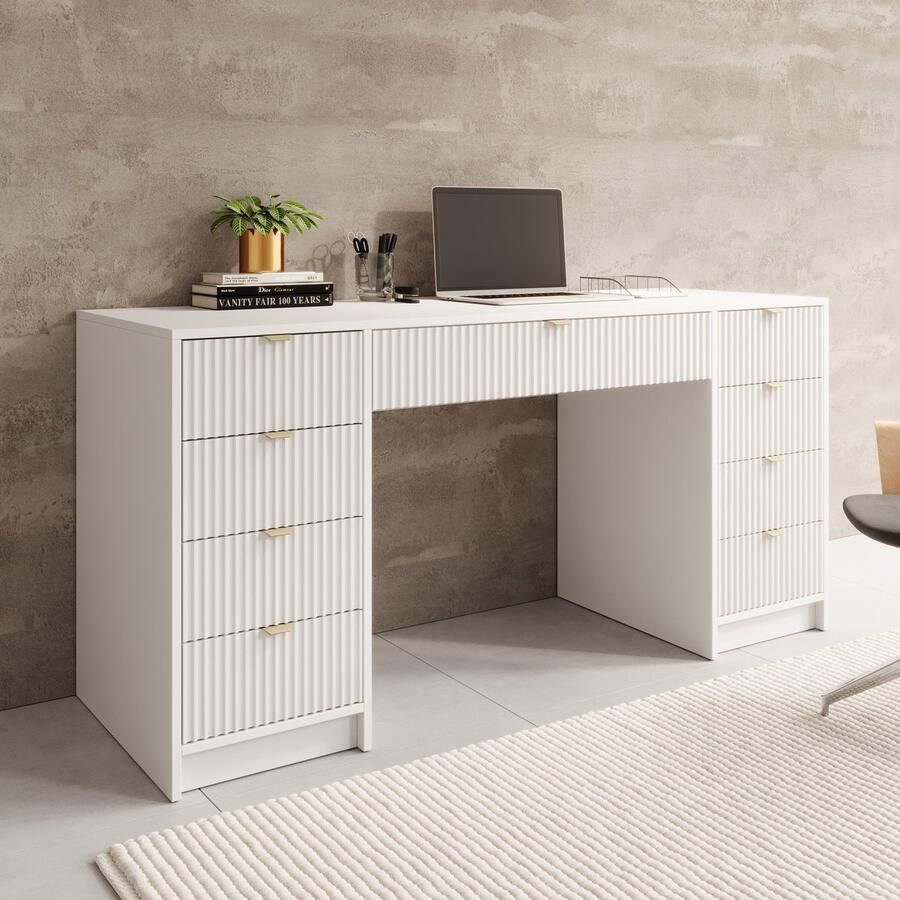 MEUBELLA Bureau Tavares 2 Wit 154 cm