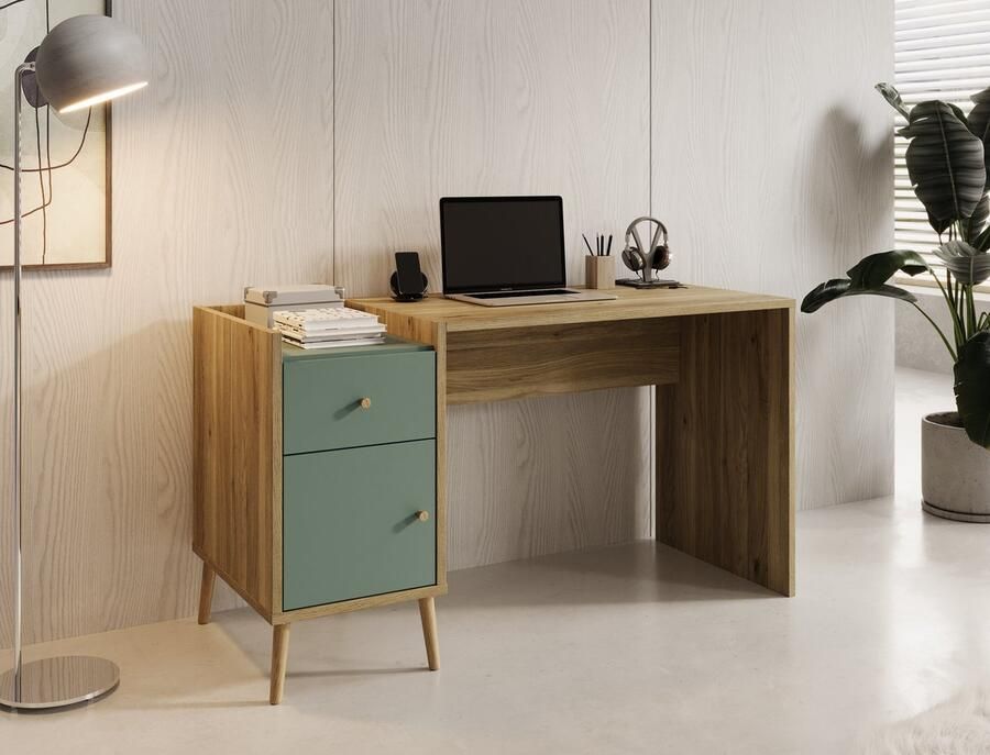 MEUBELLA Bureau Wally Groen 140 cm