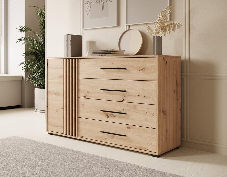 MEUBELLA Dressoir Adyson Eiken 138 cm