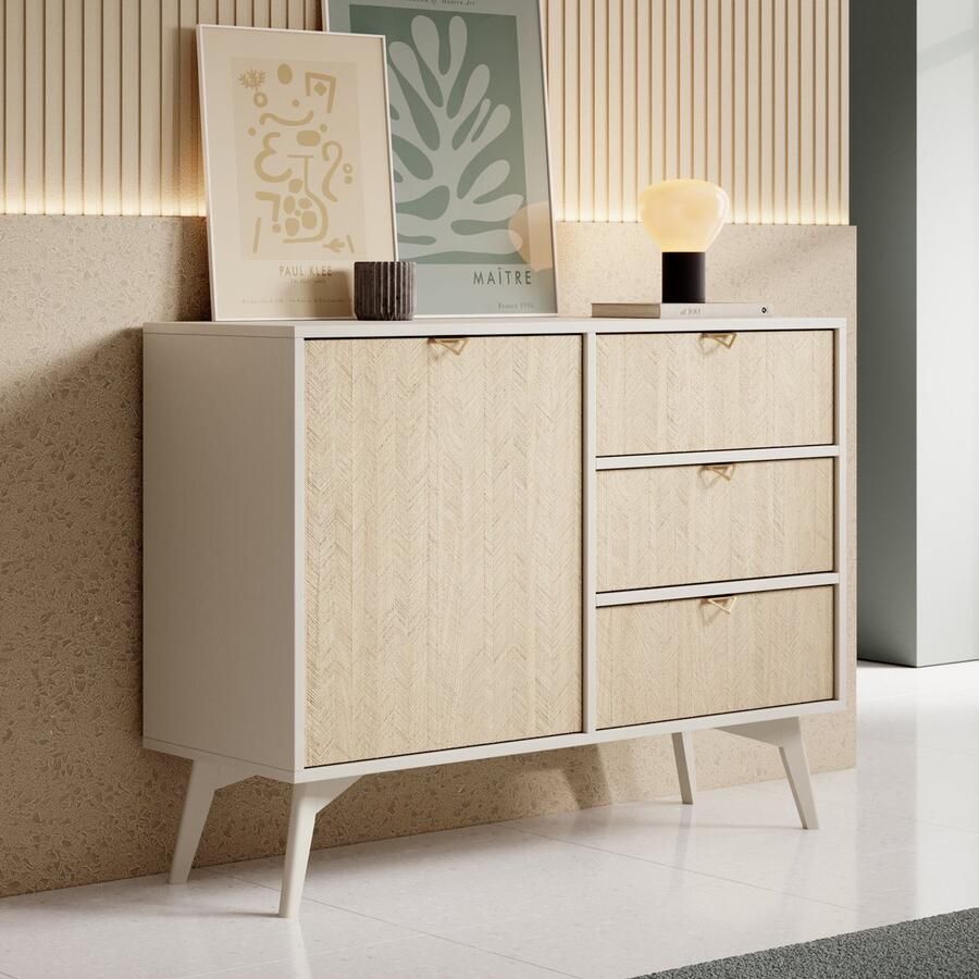 MEUBELLA Dressoir Essence Beige Licht eiken 106 cm