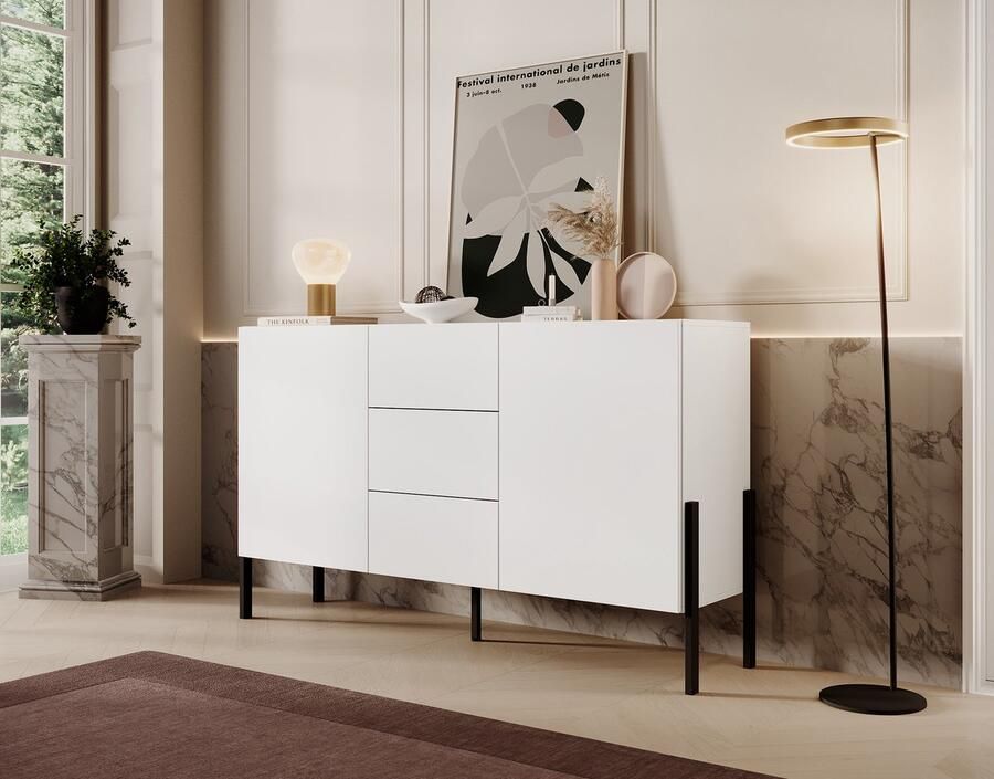 MEUBELLA Dressoir Jordy Wit 154 cm