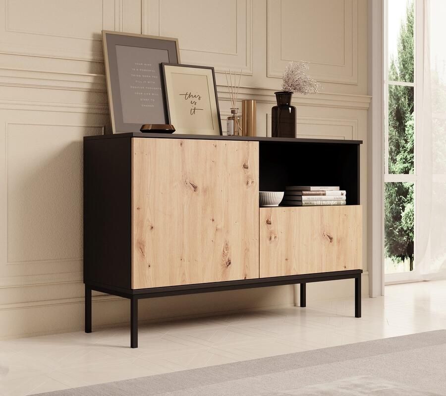 MEUBELLA Dressoir Lagos Eiken 120 cm