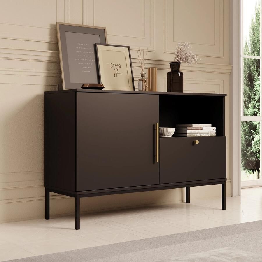 MEUBELLA Dressoir Lagos Zwart 120 cm